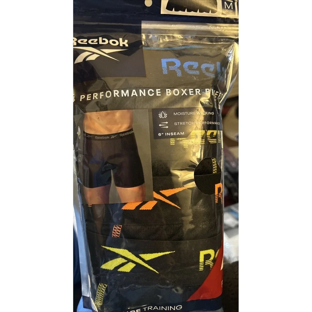 Reebok 4 Pack Performance Boxer Briefs Size M